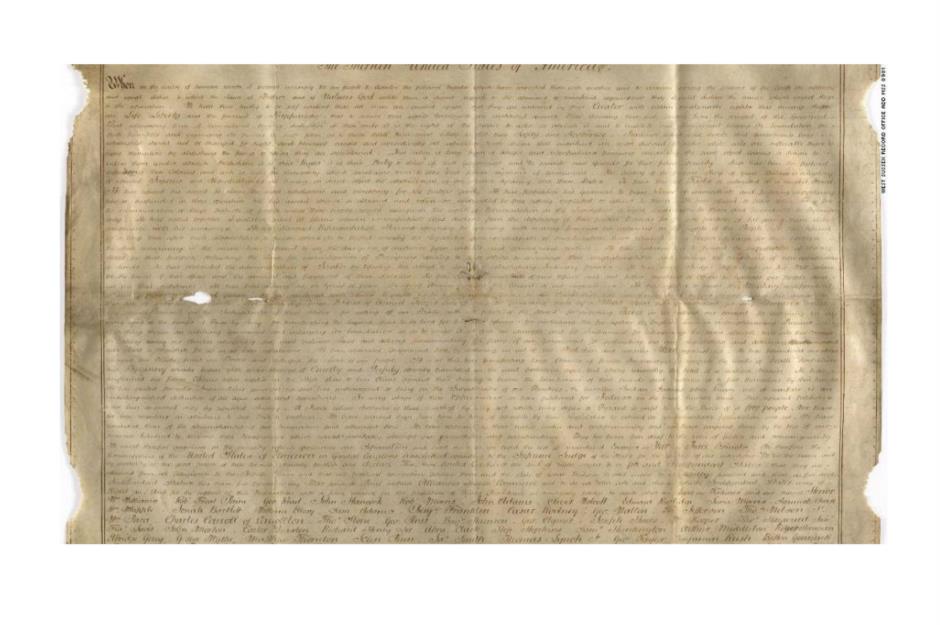 The second copy of the US Declaration of Independence
